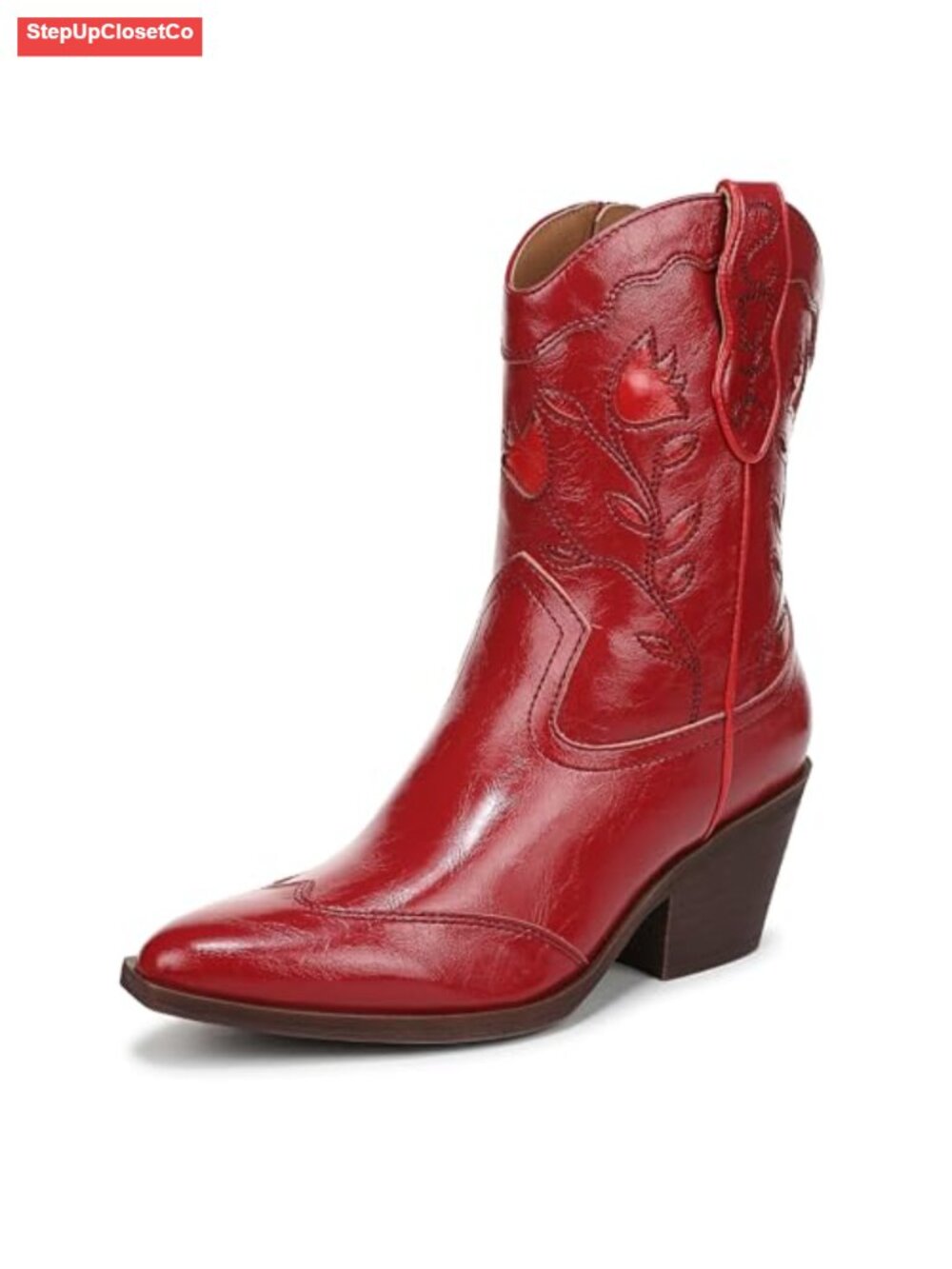 Sam & Libby Flash Western Ankle Booties with 2.5 Inch Heel Size 8